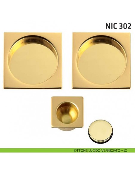 Kit quadrato cieco + trascinatore NIC 302 ottone lucido verniciato