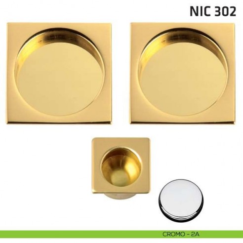 Kit quadrato cieco + trascinatore NIC 302 cromo lucido