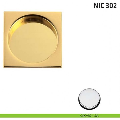 Maniglia incasso quadrata cieca NIC 302 cromo lucido