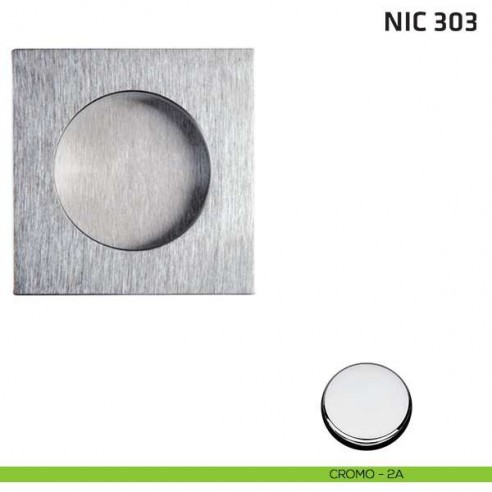 Maniglia incasso quadrata cieca NIC 303 cromo lucido