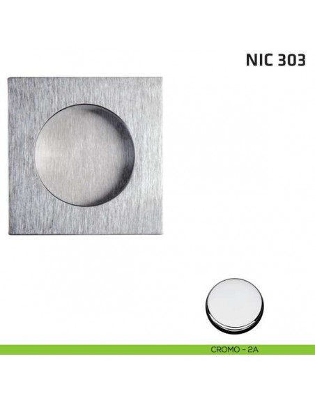 Maniglia incasso quadrata cieca NIC 303 cromo lucido