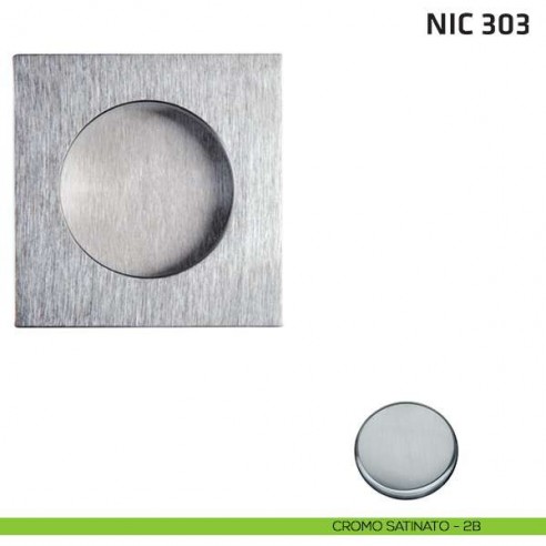 Maniglia incasso quadrata cieca NIC 303 cromo satinato