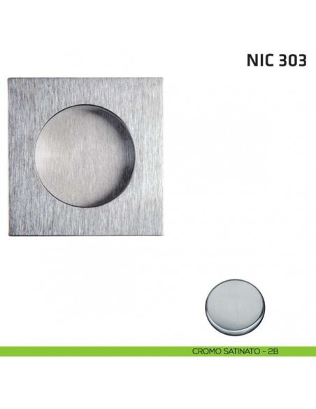 Maniglia incasso quadrata cieca NIC 303 cromo satinato