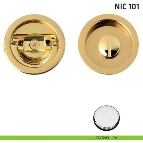 Kit tondo con anello + taglio vite NIC 101 cromo lucido
