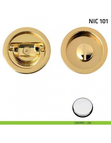 Kit tondo con anello + taglio vite NIC 101 cromo lucido