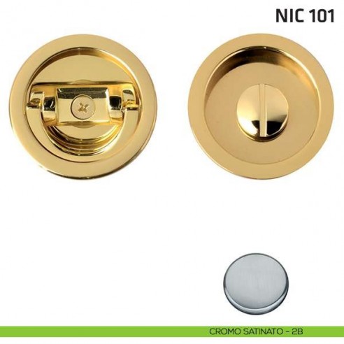 Kit tondo con anello + taglio vite NIC 101 cromo satinato