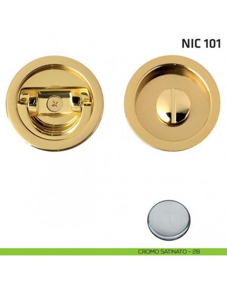 Kit tondo con anello + taglio vite NIC 101 cromo satinato