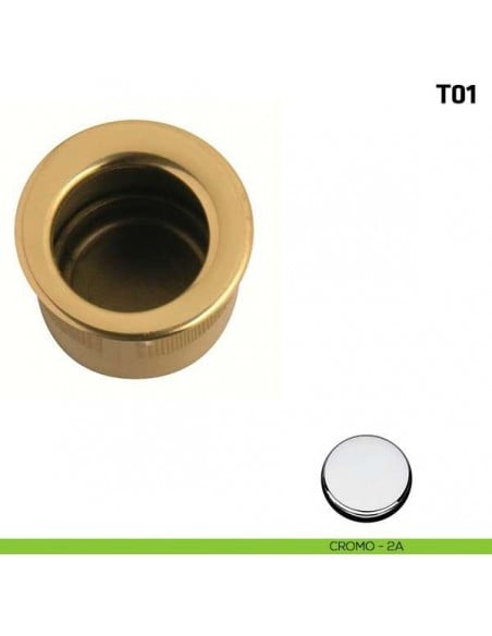 Ditale di trascinamento tondo in plastica T01 cromo lucido