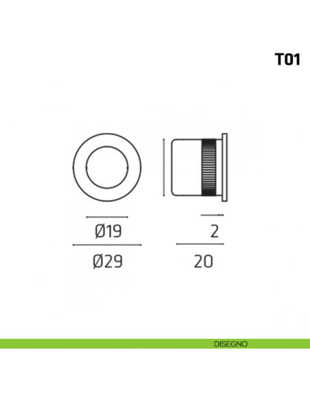 Ditale di trascinamento tondo in plastica T01 disegno