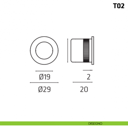 Ditale di trascinamento tondo in metallo T02 disegno