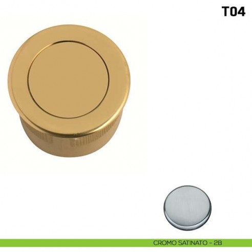 Ditale di trascinamento tondo in metallo con molla T04 cromo satinato