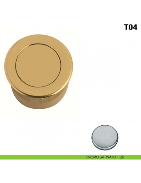 Ditale di trascinamento tondo in metallo con molla T04 cromo satinato