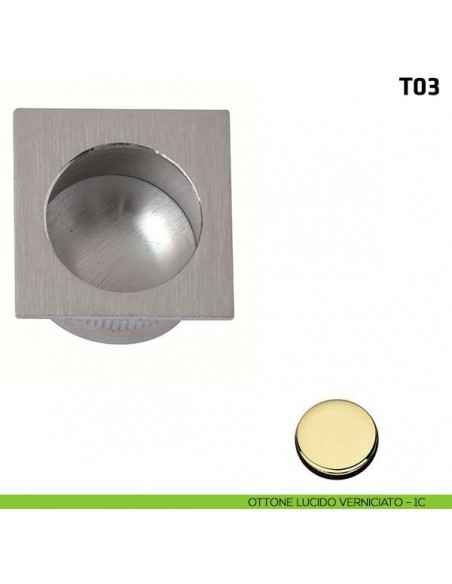 Ditale di trascinamento quadrato in metallo T03 ottone lucido verniciato