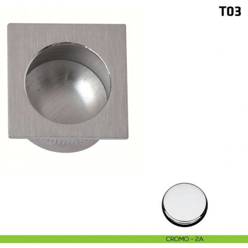 Ditale di trascinamento quadrato in metallo T03 cromo lucido