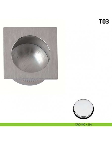 Ditale di trascinamento quadrato in metallo T03 cromo lucido