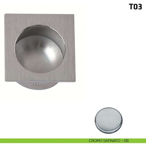 Ditale di trascinamento quadrato in metallo T03 cromo satinato