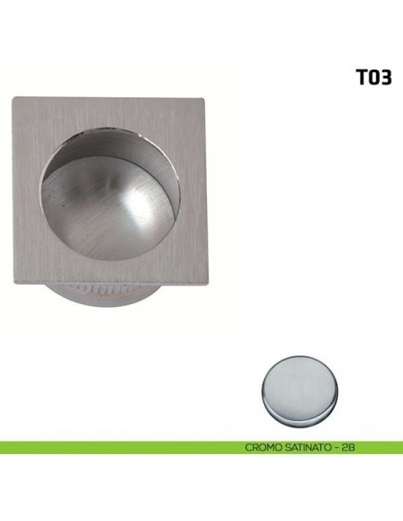 Ditale di trascinamento quadrato in metallo T03 cromo satinato