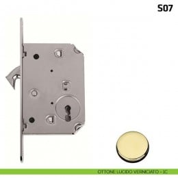 Serratura a gancio per porta scorrevole foro chiave S07 2