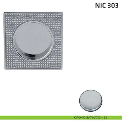Maniglia incasso quadrata cieca con Swarovski NIC 303 cromo satinato