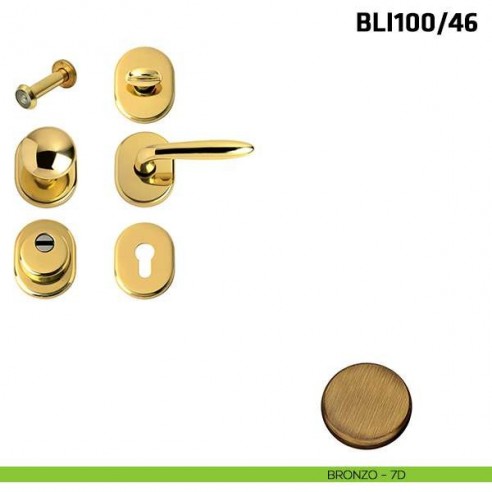 Kit per porta blindata con defender diametro 46 mm BLI100/46 bronzo