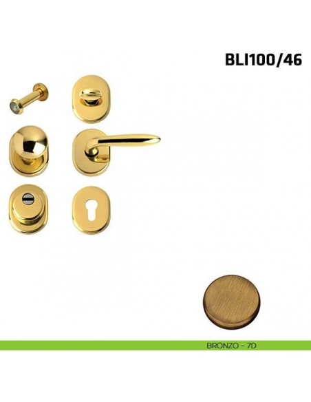 Kit per porta blindata con defender diametro 46 mm BLI100/46 bronzo