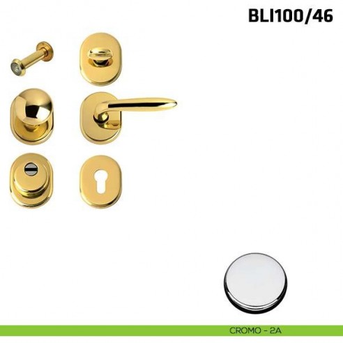 Kit per porta blindata con defender diametro 46 mm BLI100/46 cromo lucido