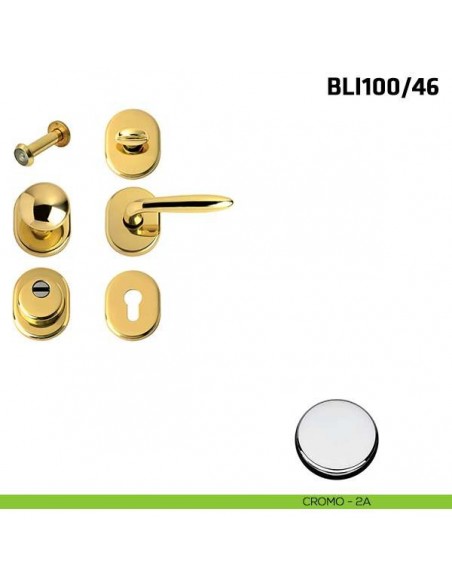 Kit per porta blindata con defender diametro 46 mm BLI100/46 cromo lucido