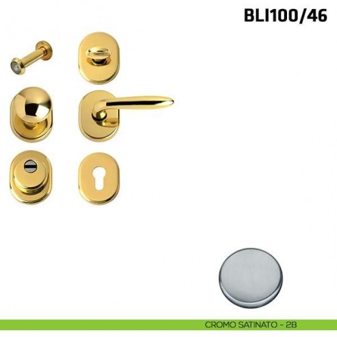 Kit per porta blindata con defender diametro 46 mm BLI100/46 cromo satinato