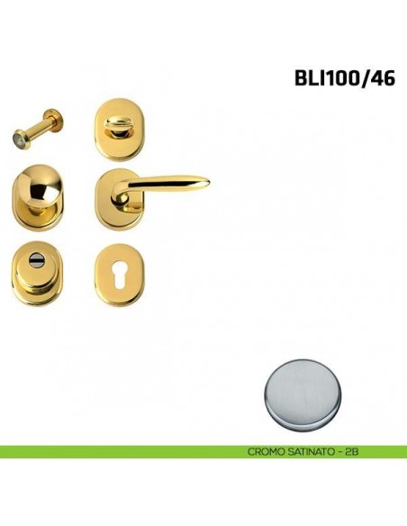 Kit per porta blindata con defender diametro 46 mm BLI100/46 cromo satinato