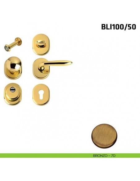 Kit per porta blindata con defender diametro 50 mm BLI100/50 bronzo