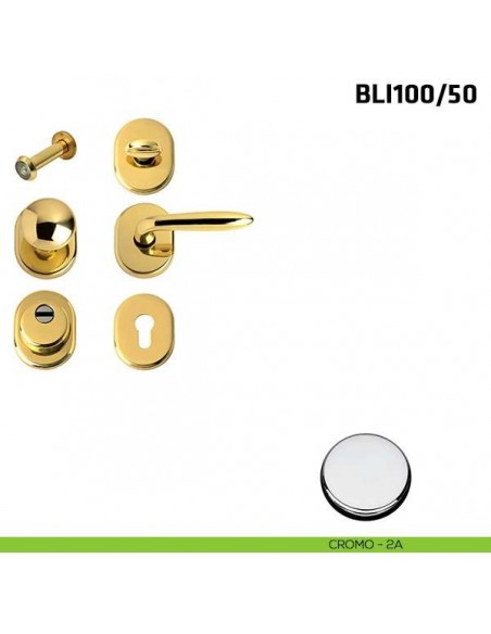 Kit per porta blindata con defender diametro 50 mm BLI100/50 cromo lucido