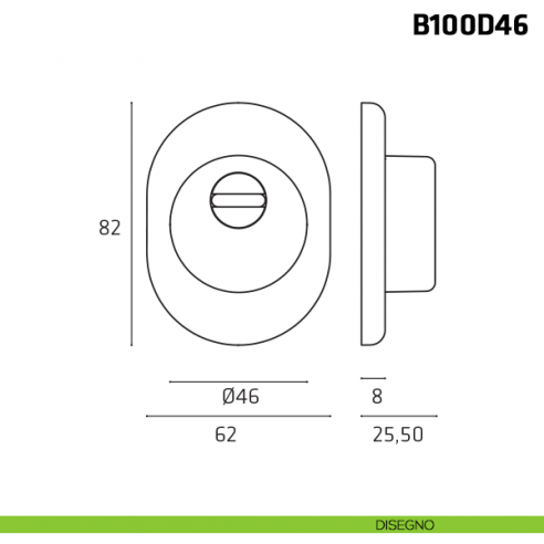 Defender diametro 46 mm per porta blindata disegno