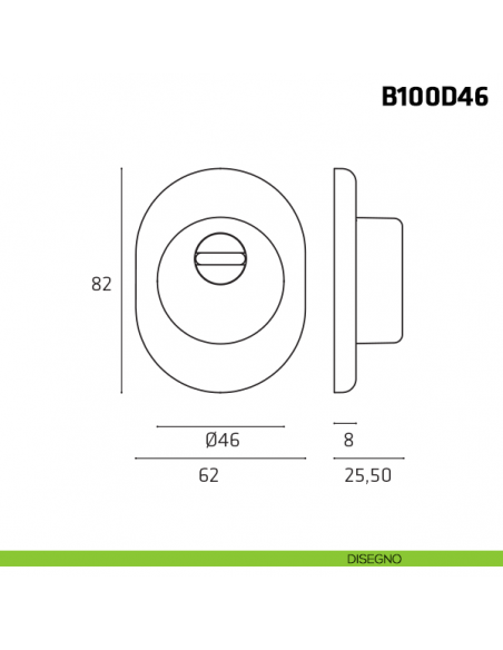 Defender diametro 46 mm per porta blindata disegno