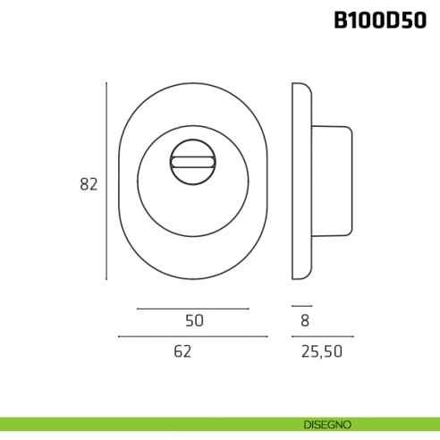 Defender diametro 50 mm per porta blindata disegno