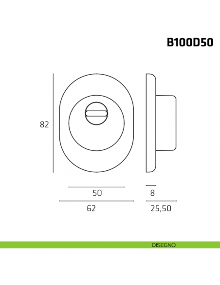 Defender diametro 50 mm per porta blindata disegno