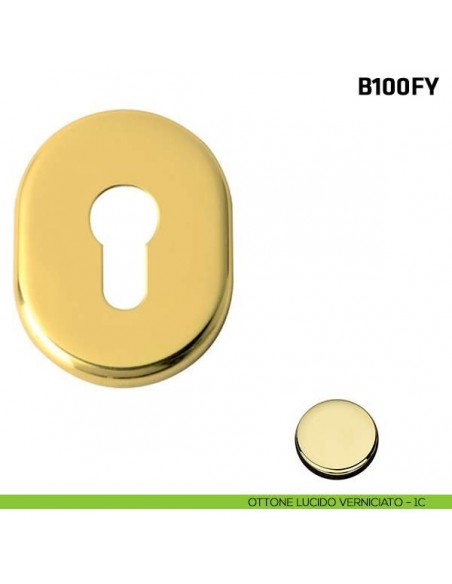 Borchia foro yale per porta blindata ottone lucido verniciato