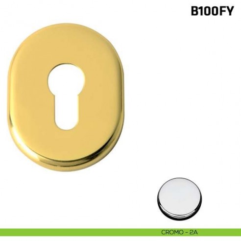 Borchia foro yale per porta blindata cromo lucido