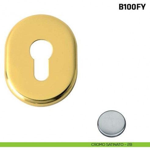 Borchia foro yale per porta blindata cromo satinato