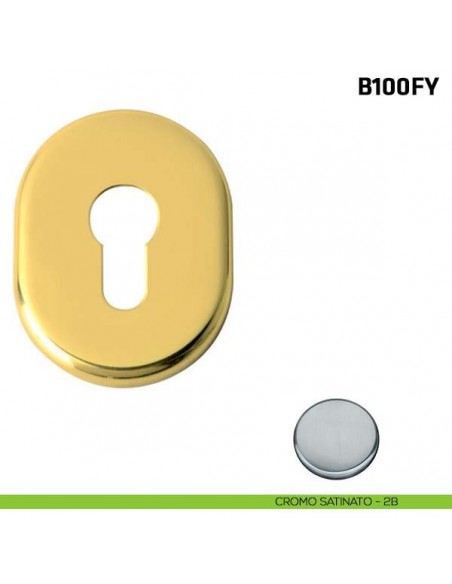 Borchia foro yale per porta blindata cromo satinato