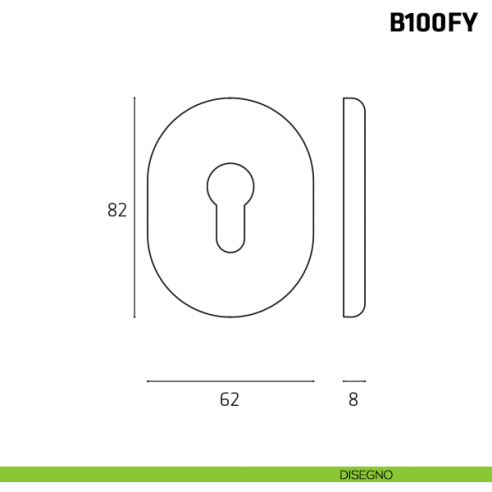 Borchia foro yale per porta blindata disegno