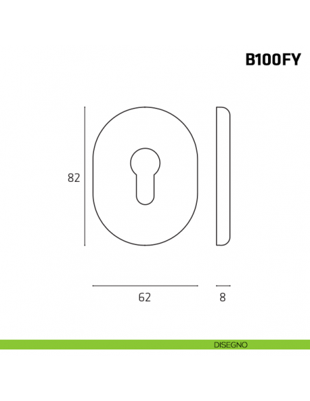Borchia foro yale per porta blindata disegno
