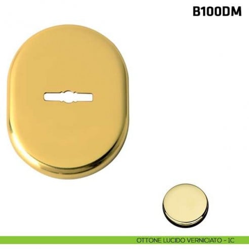 Borchia doppia mappa per porta blindata ottone lucido verniciato