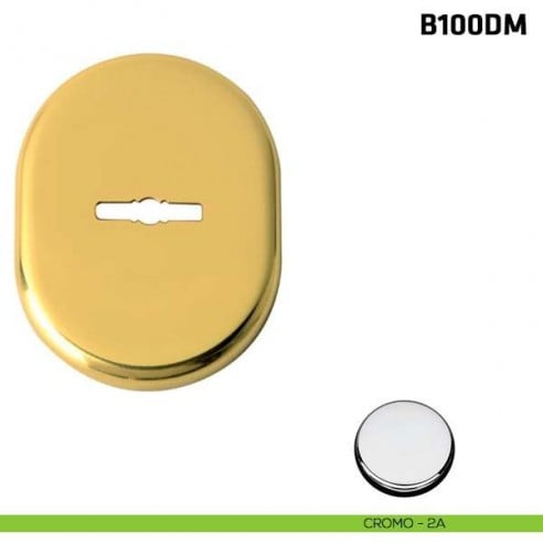 Borchia doppia mappa per porta blindata cromo lucido