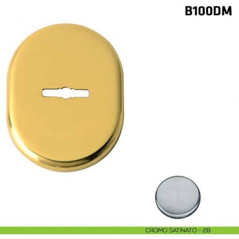 Borchia doppia mappa per porta blindata cromo satinato