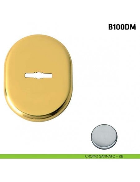 Borchia doppia mappa per porta blindata cromo satinato