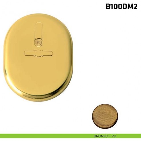 Borchia doppia mappa con coperchio verticale per porta blindata bronzo