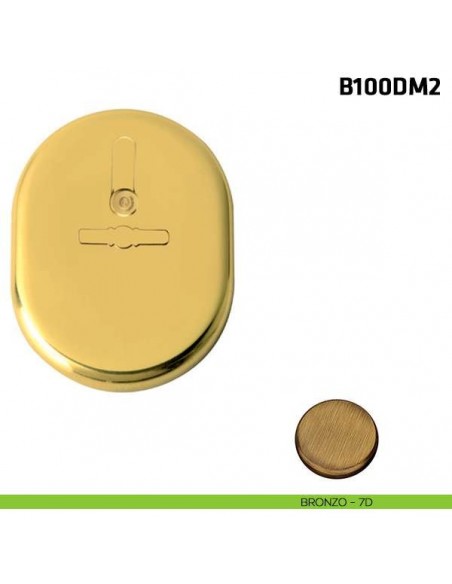 Borchia doppia mappa con coperchio verticale per porta blindata bronzo