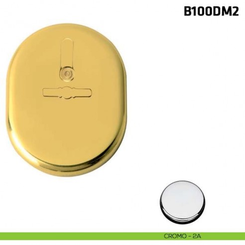 Borchia doppia mappa con coperchio verticale per porta blindata cromo lucido