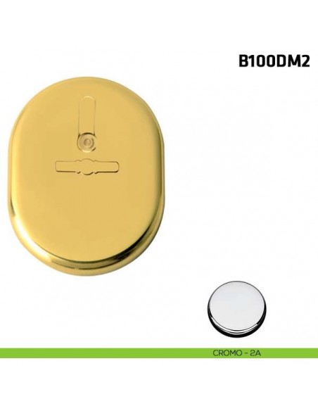 Borchia doppia mappa con coperchio verticale per porta blindata cromo lucido