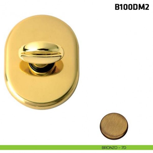 Limitatore a rotazione con foro centrale per porta blindata bronzo